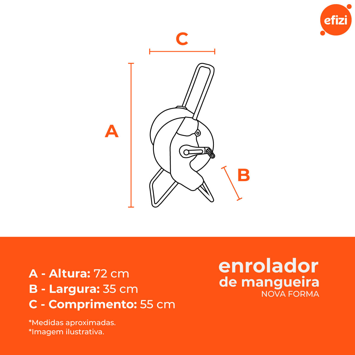 Enrolador P/Mangueira Até 60 Metros Novaforma