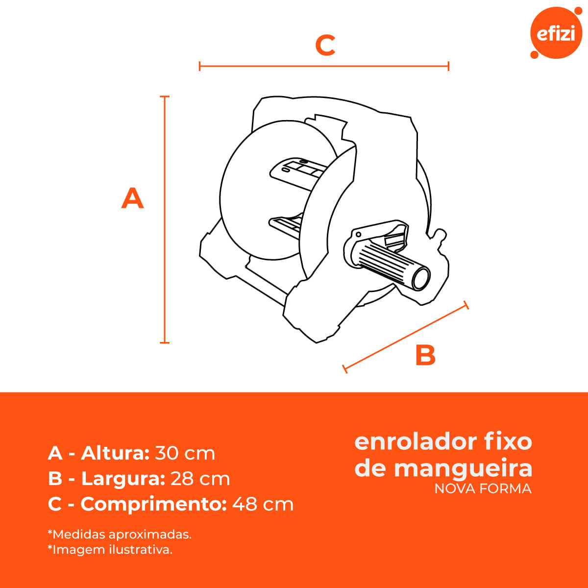 Enrolador P/Mangueira Fixo Até 20 Metros Novaforma