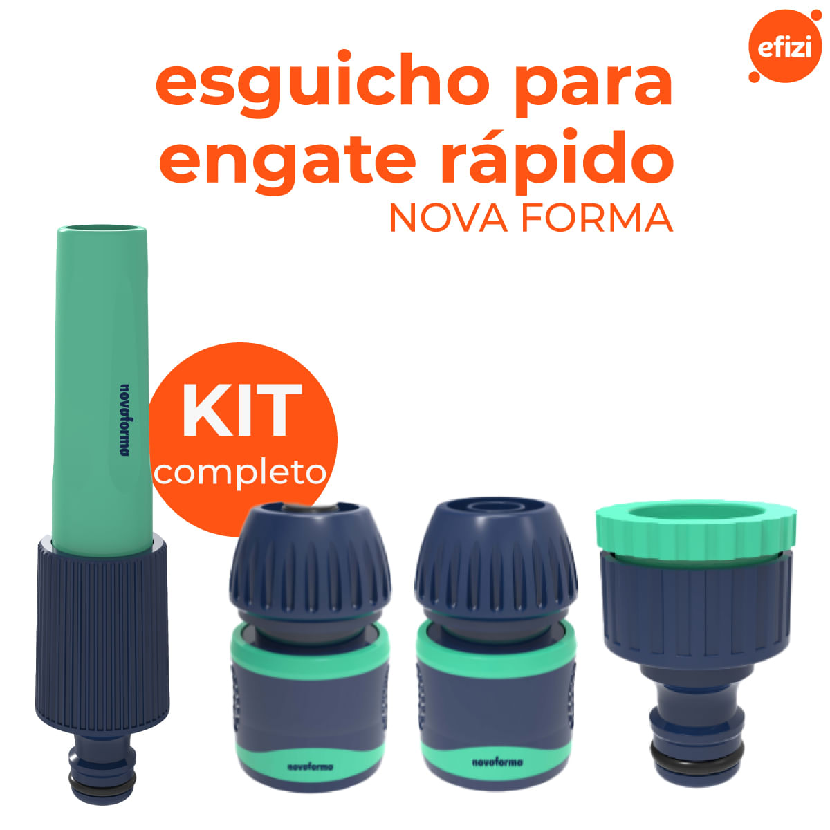 Kit Esguicho Engate Rapido 4 Peças Novaforma