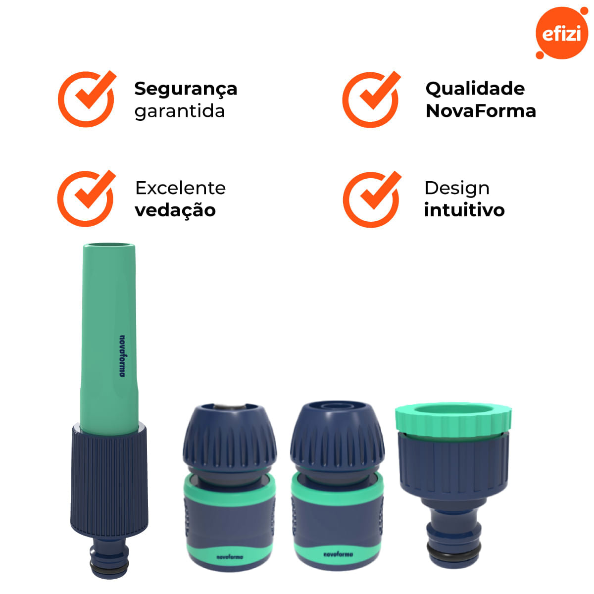 Kit Esguicho Engate Rapido 4 Peças Novaforma