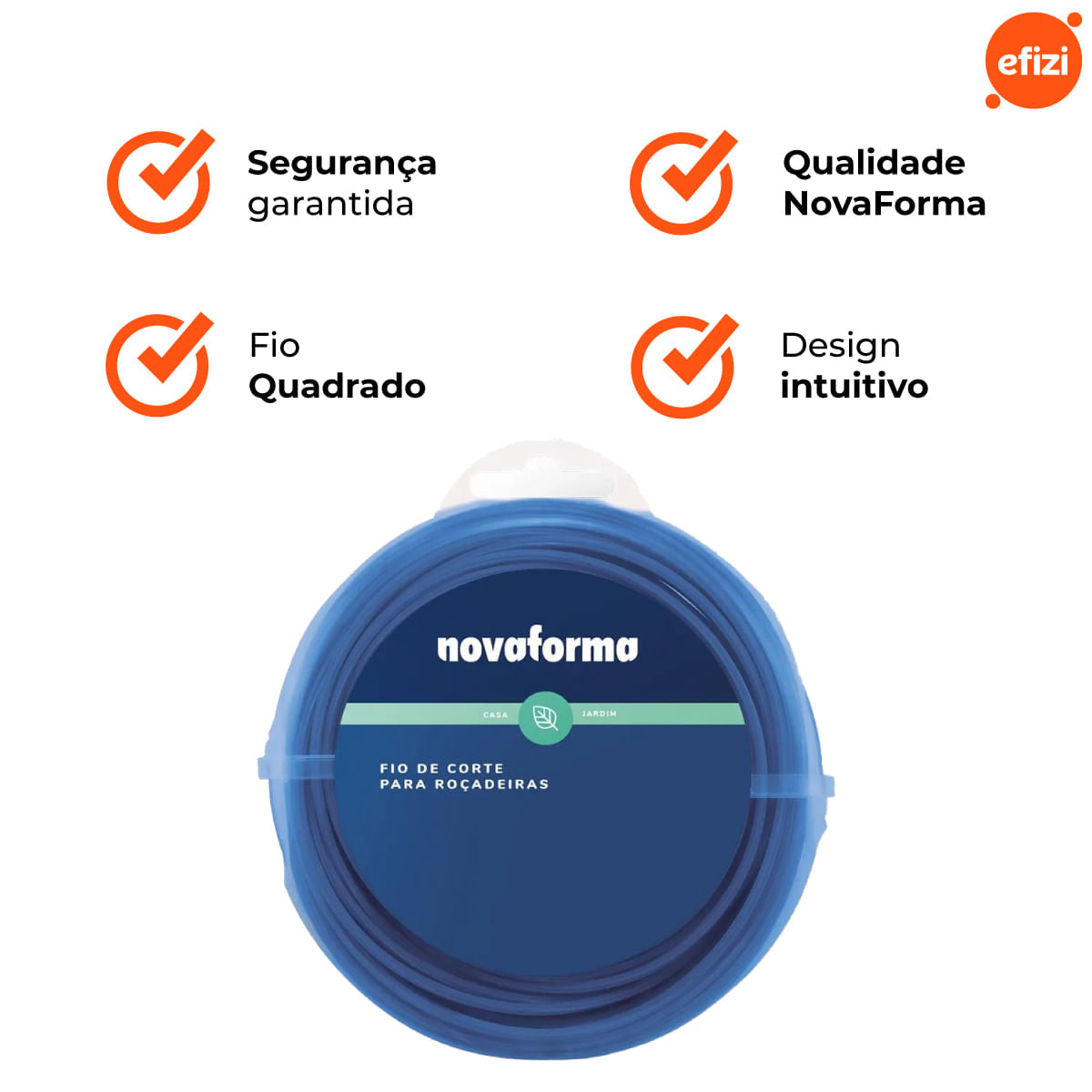 Fio De Corte P/ Roçadeira Quadrado 2,0Mm 30M Novaforma