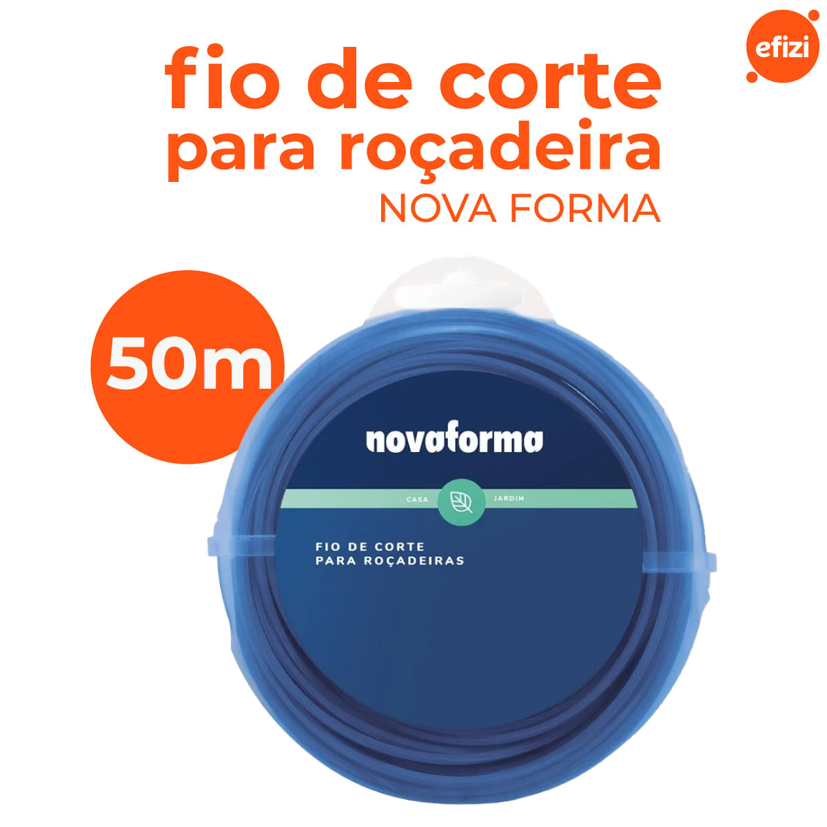 Fio De Corte P/ Roçadeira Quadrado 2,0Mm 50M Novaforma
