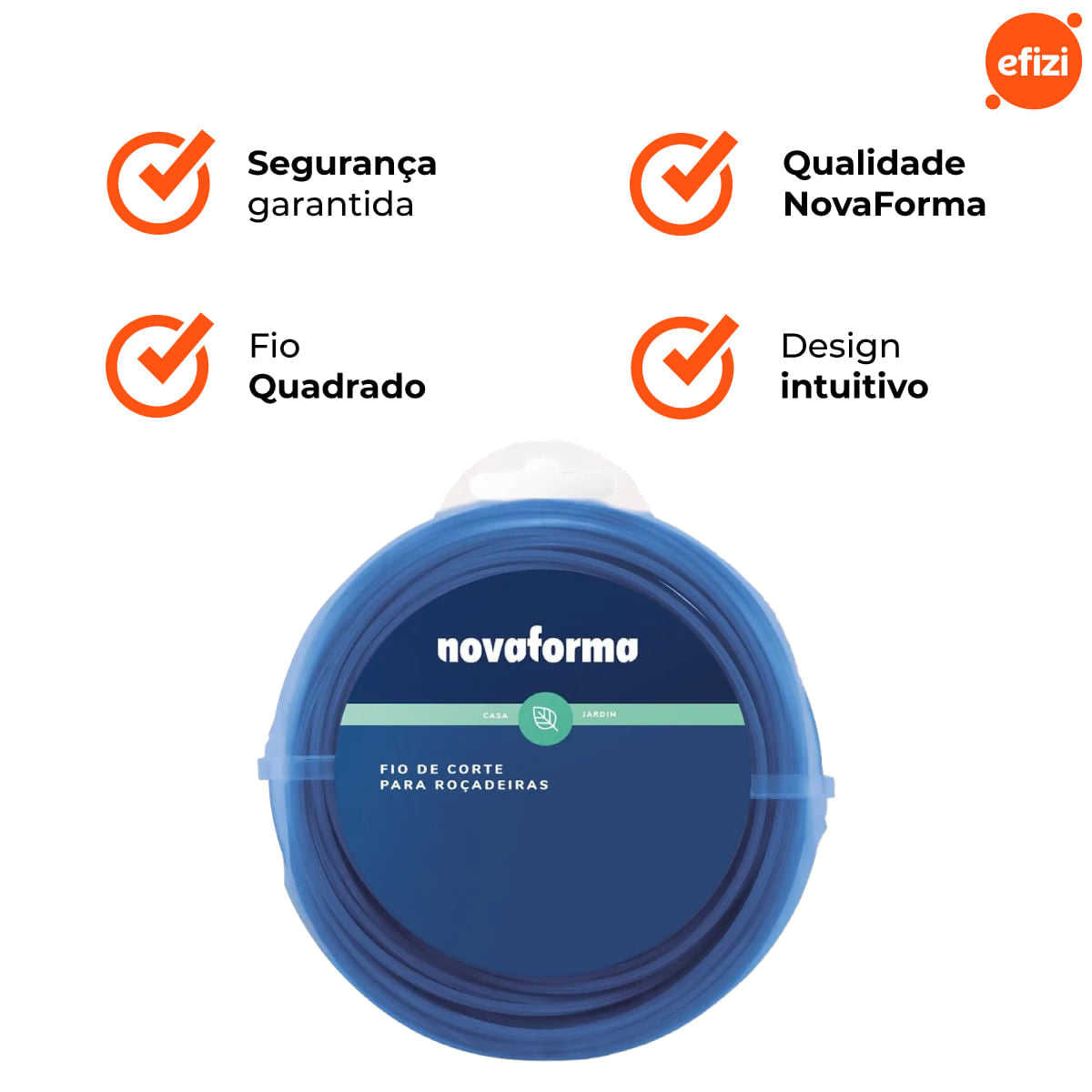 Fio De Corte P/ Roçadeira Quadrado 2,0Mm 50M Novaforma