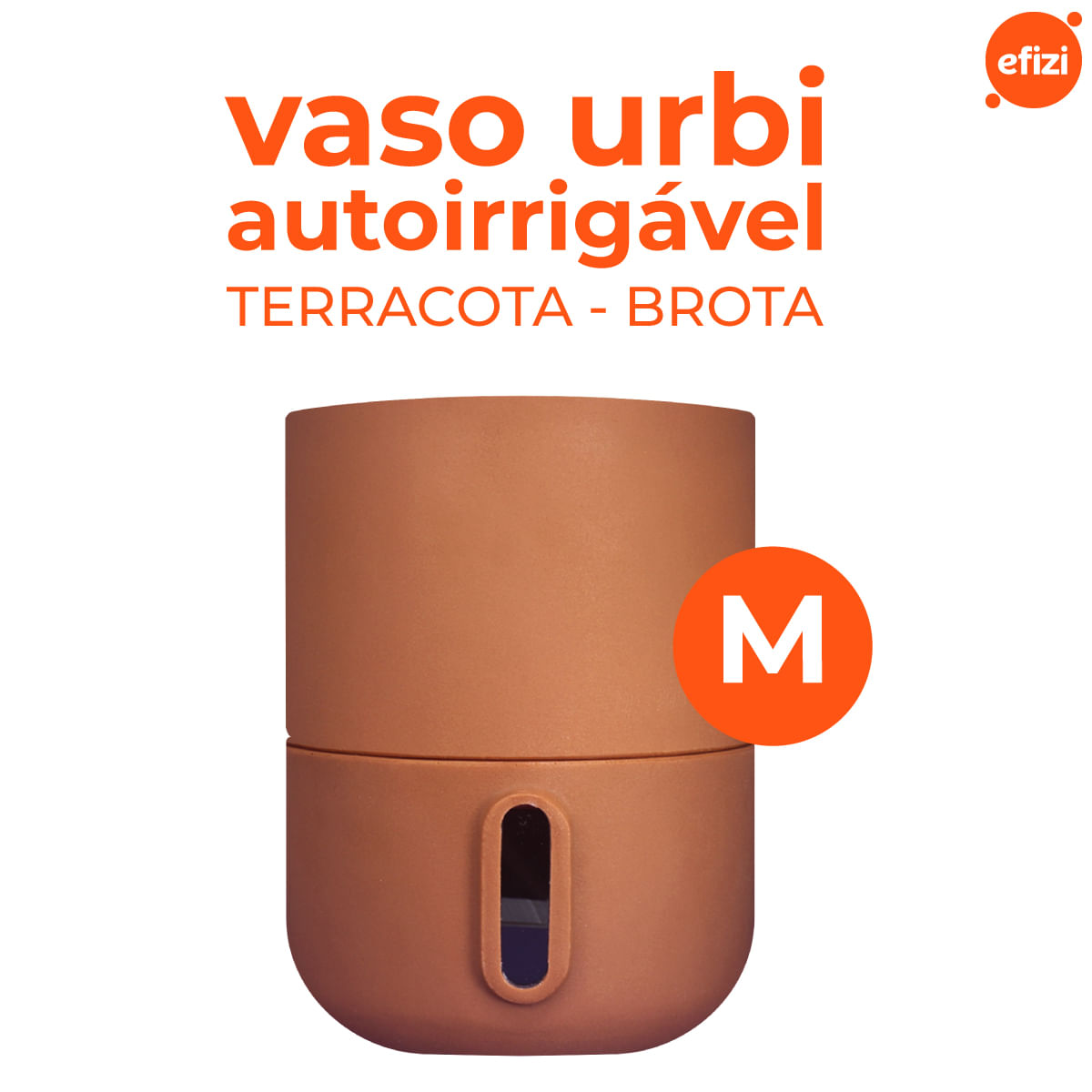 Vaso Autoirrigável Decor Urbi M Terracota Brota