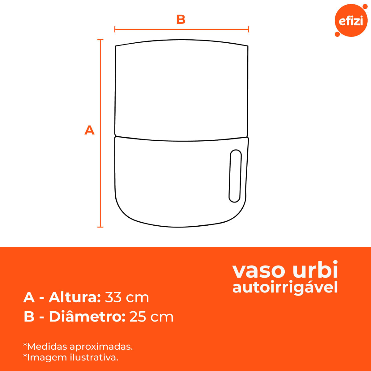 Vaso Autoirrigável Decor Urbi M Terracota Brota