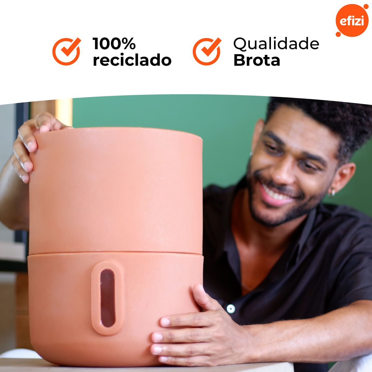 Vaso Autoirrigável Decor Urbi M Terracota Brota