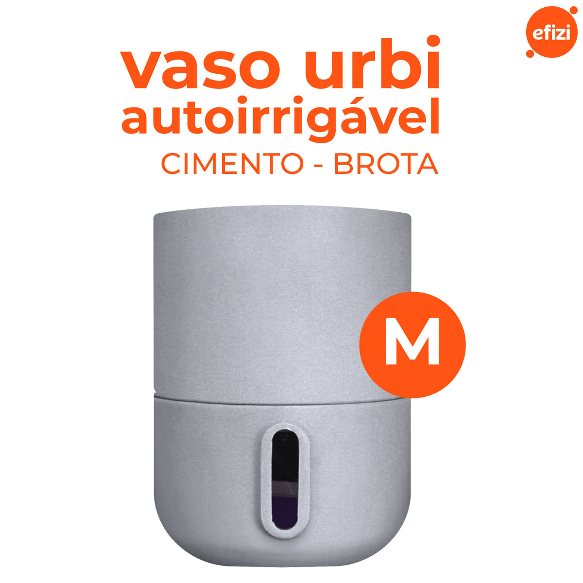 Vaso Autoirrigável Decor Urbi M Cimento Brota