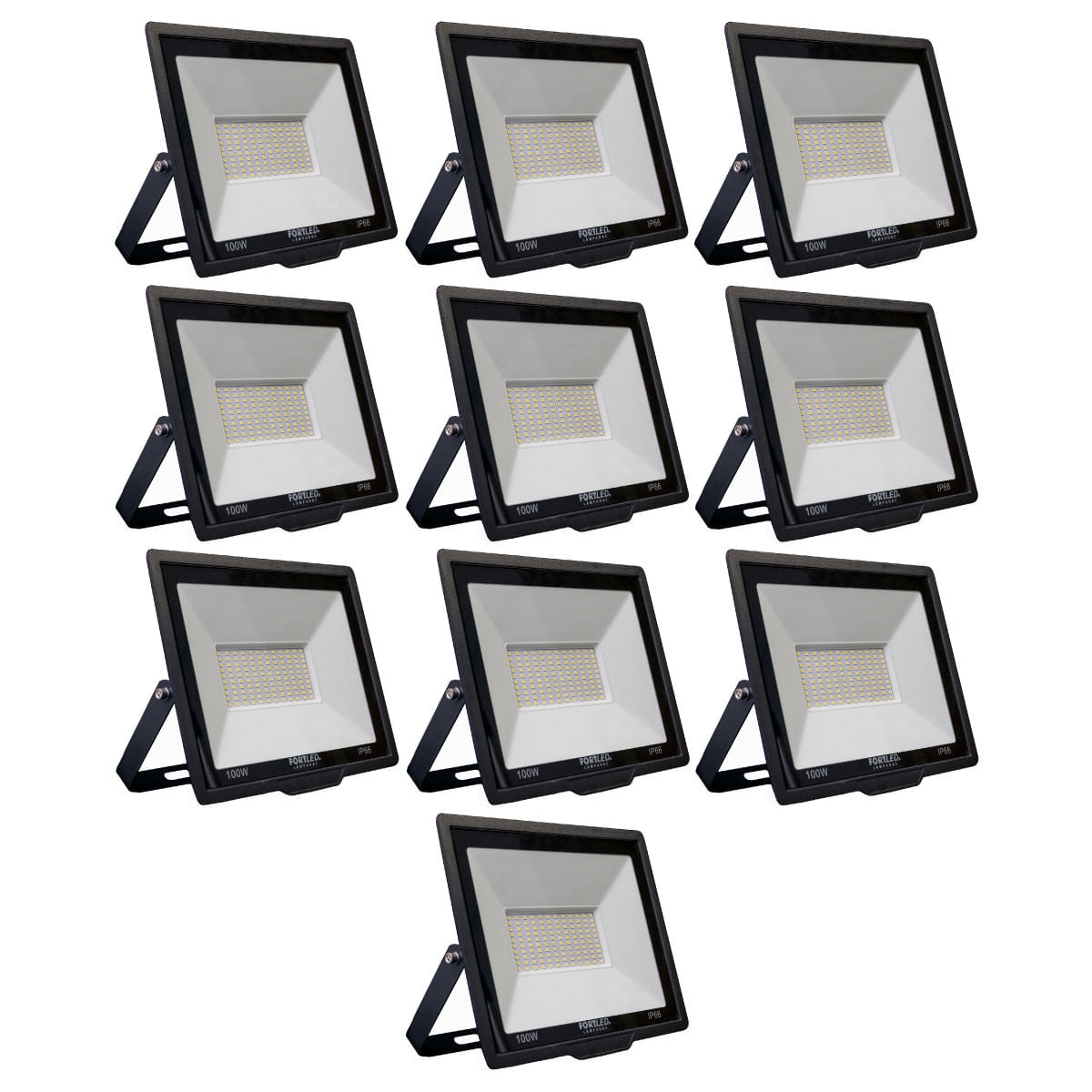 Kit 10 Refletores de Led 150W Fortled