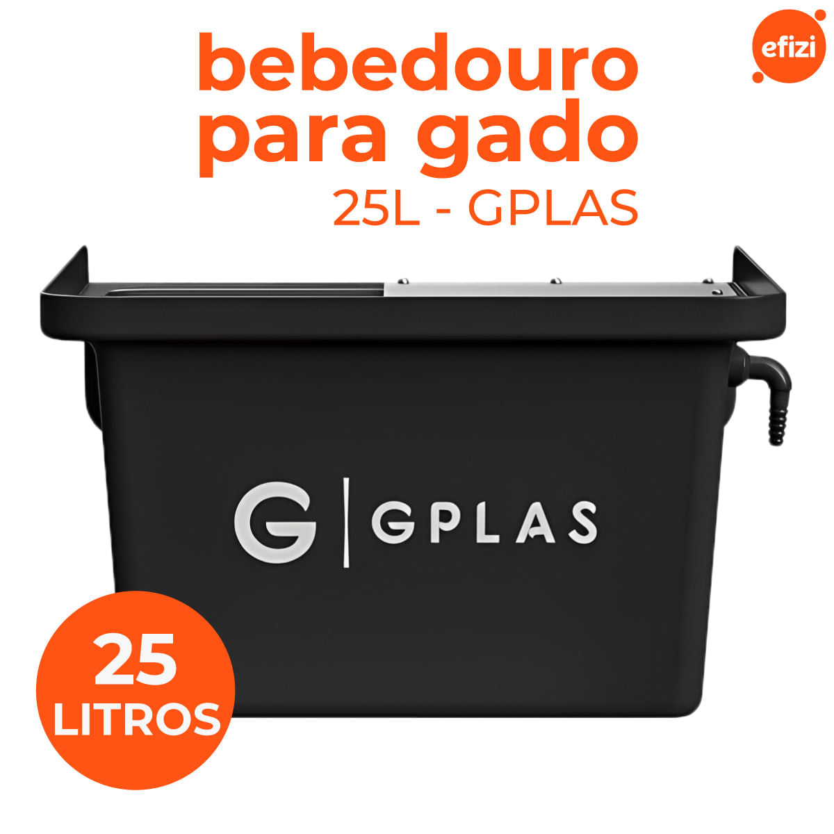 Bebedouro para Gado 25 litros Preto Gplas