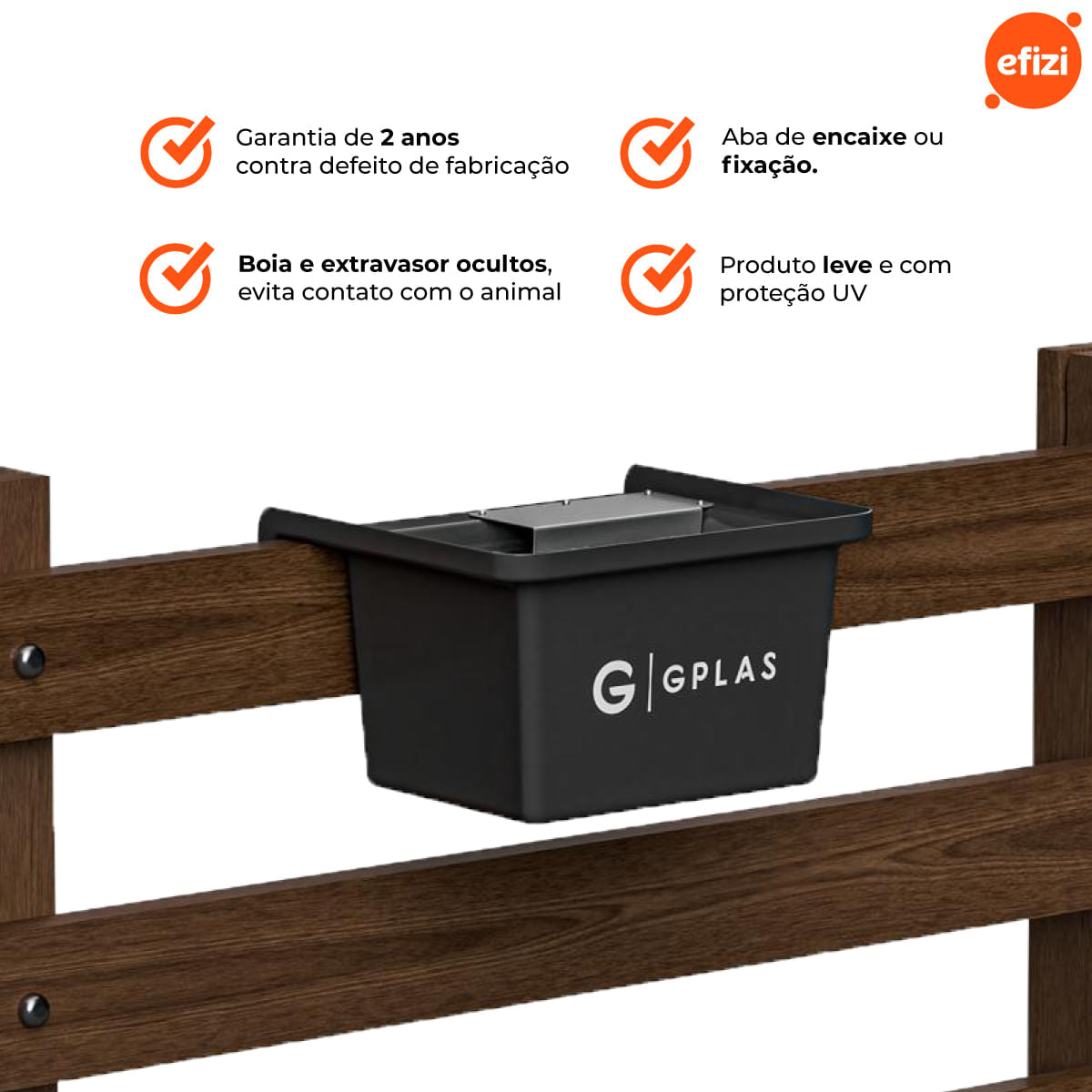 Bebedouro para Gado 25 litros Preto Gplas