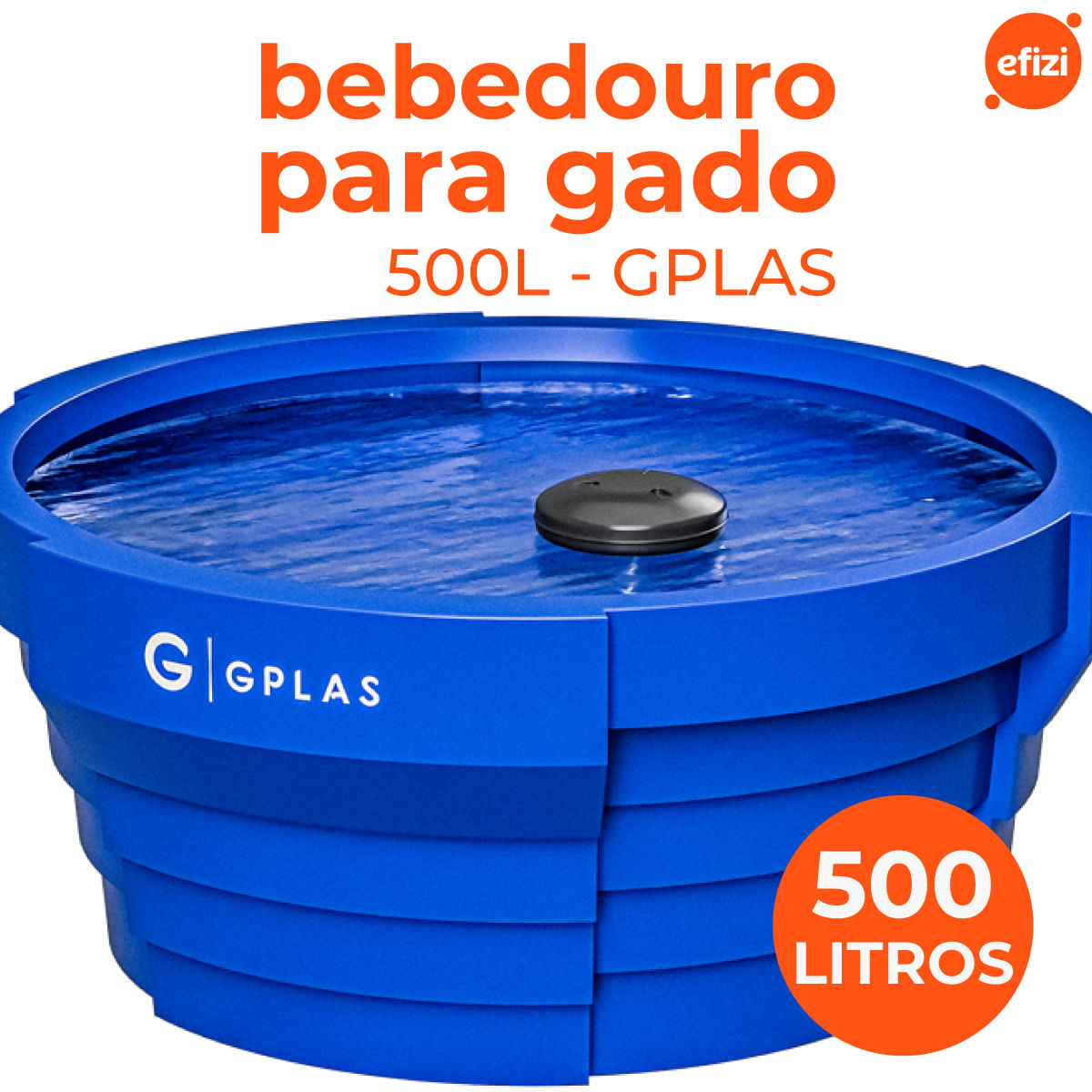 Bebedouro para Gado 500 litros Azul Gplas