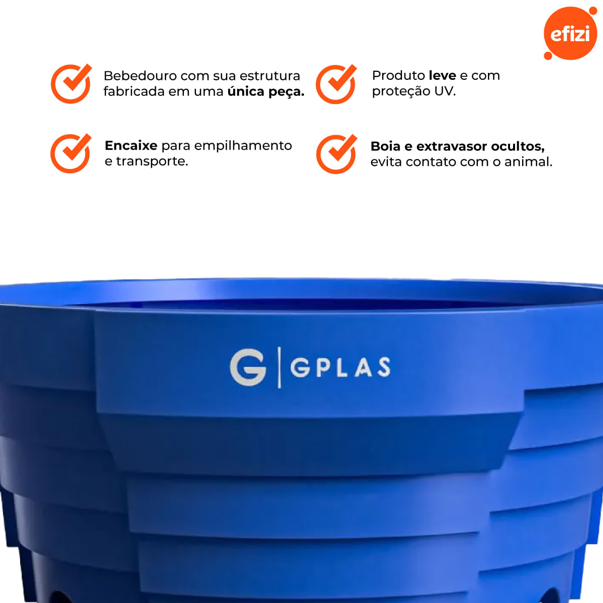 Kit 2 Bebedouros para Gado 1.000L Azul Gplas