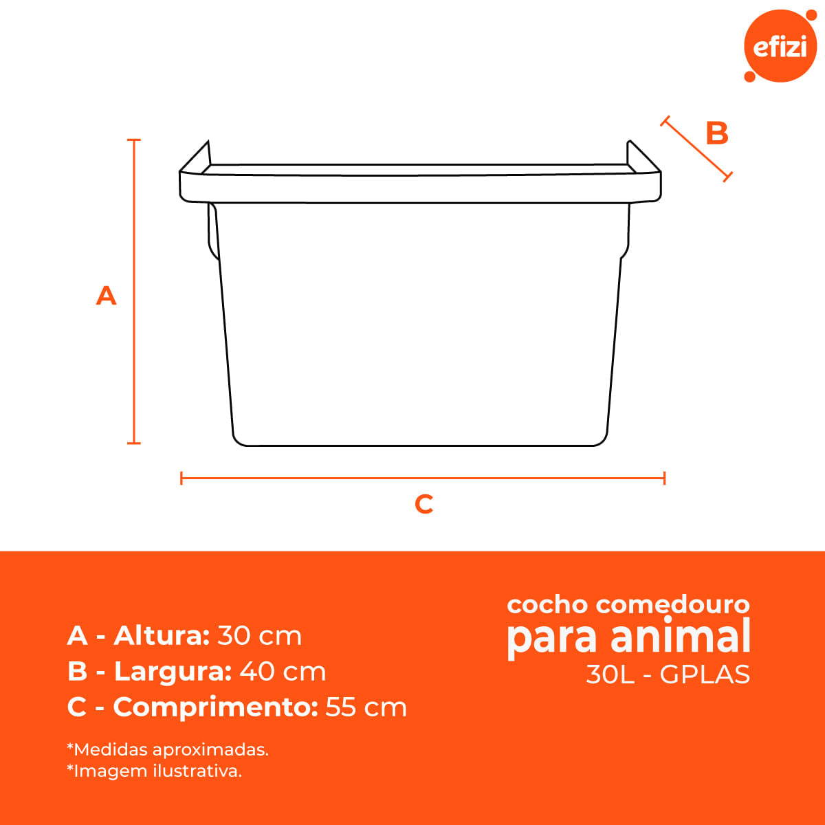 Cocho para Animal 30L Azul Gplas