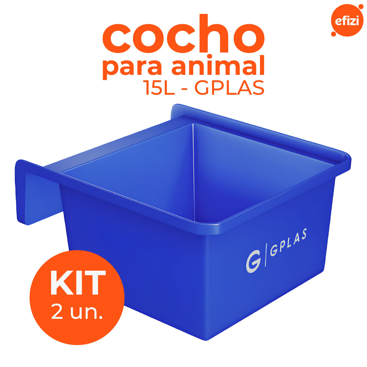 Kit 2 Cochos para Animal 15L Azul Gplas