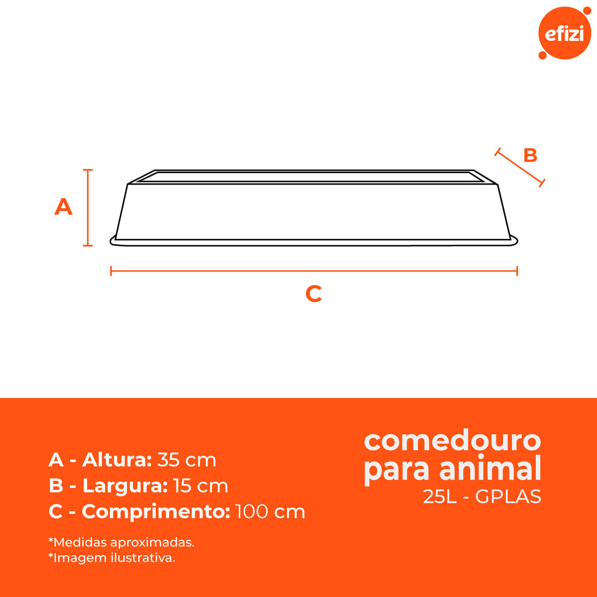 Comedouro para Animal 25L Preto Gplas