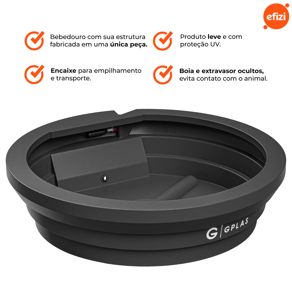 Kit 3 Bebedouros para Animais 250L Preto Gplas