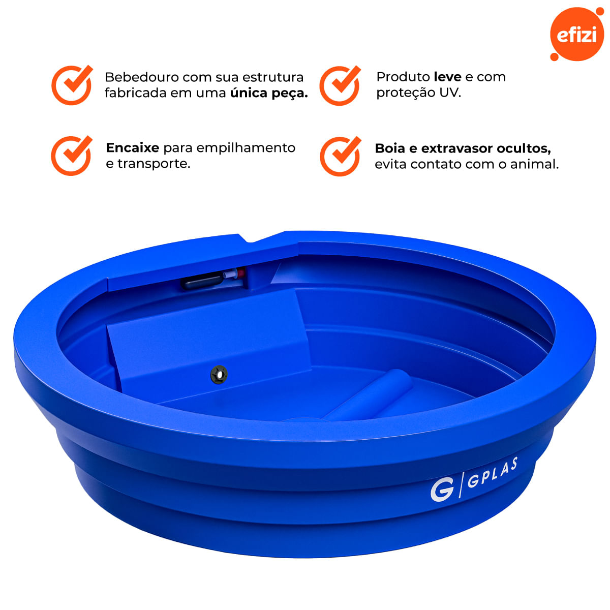 Kit 2 Bebedouros para Animais 250L Azul Gplas