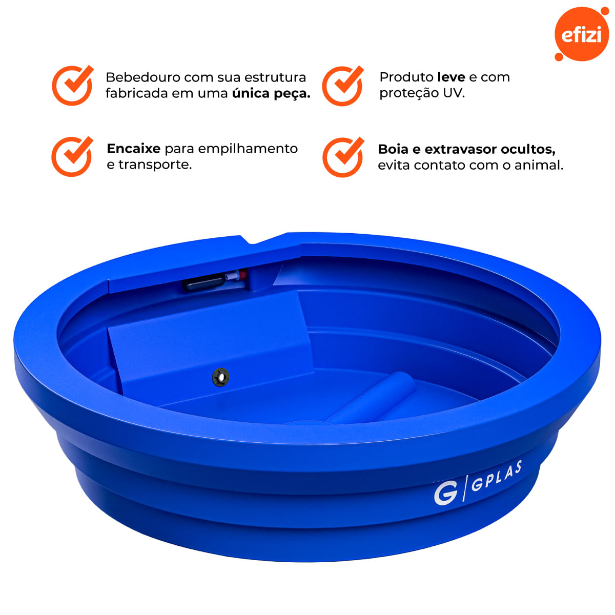 Kit 3 Bebedouros para Animais 250L Azul Gplas