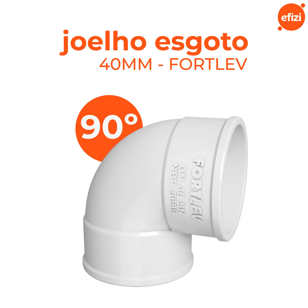 Joelho 90 Esgoto 40 mm Fortlev