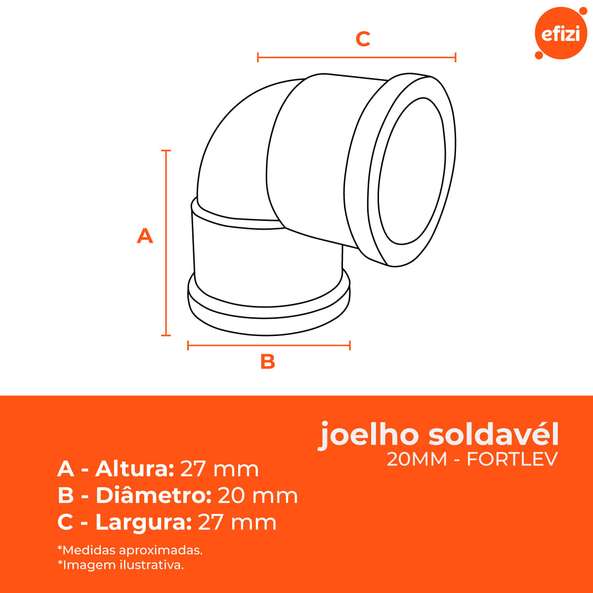 Joelho 90 Soldável 20 mm Fortlev