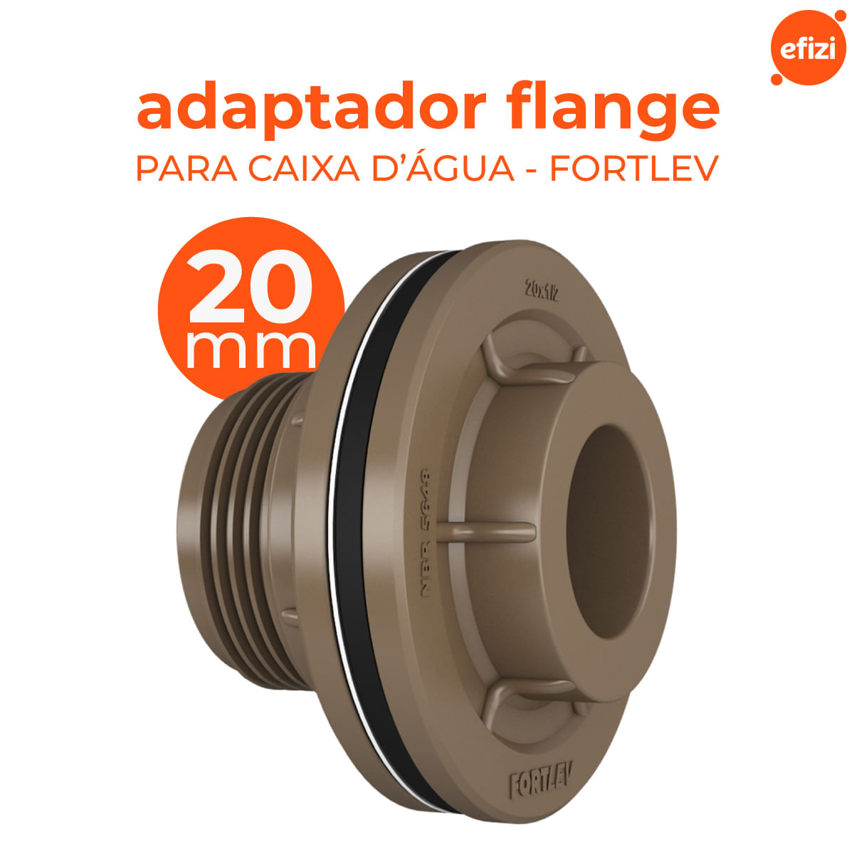 Adaptador Flange Caixa d'Água 20X1/2 Fortlev