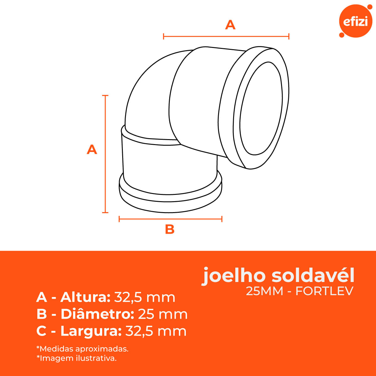 Kit Joelho 90 Soldável 25mm Fortlev 25 Unidades