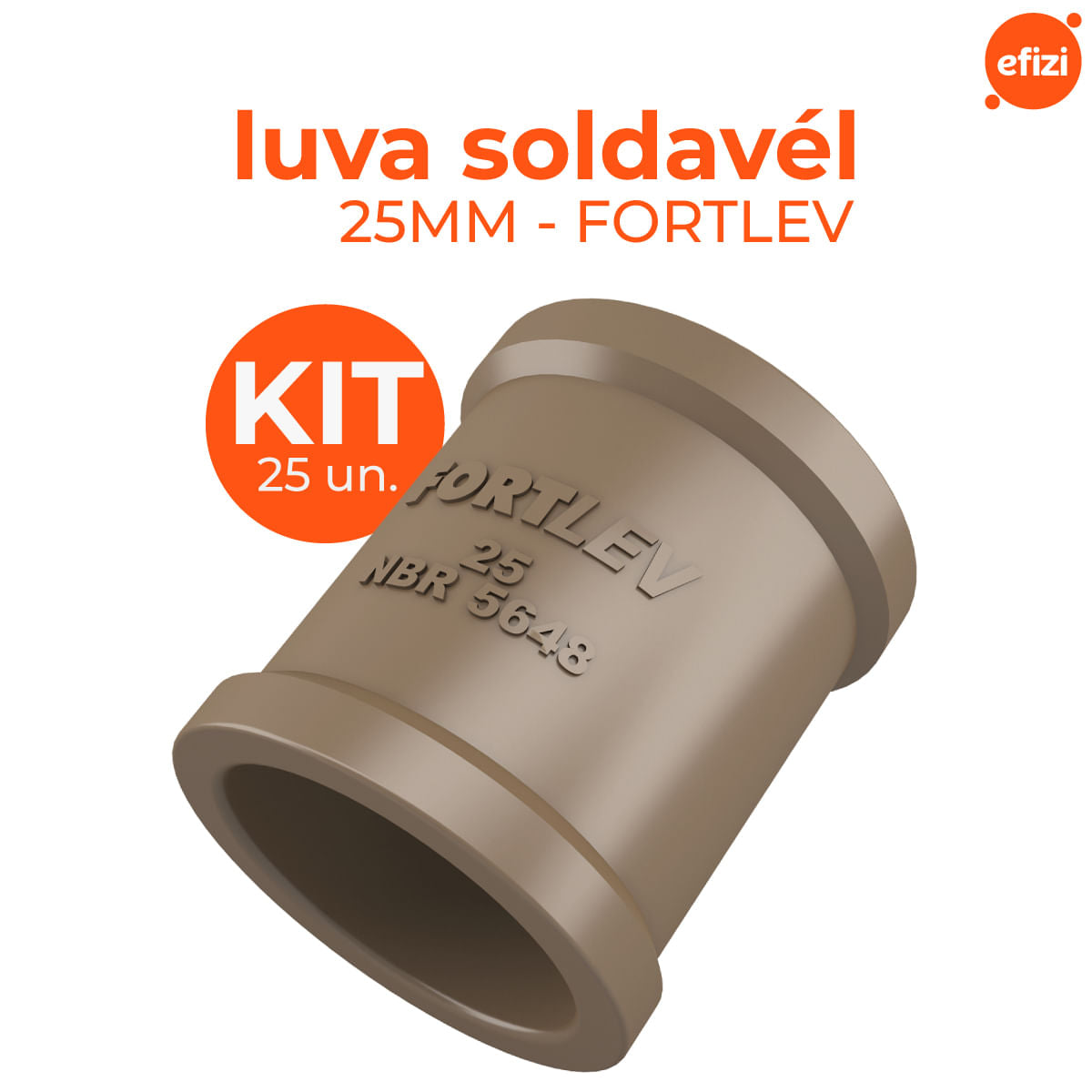Kit Luva Soldável 25mm Fortlev 50 Unidades