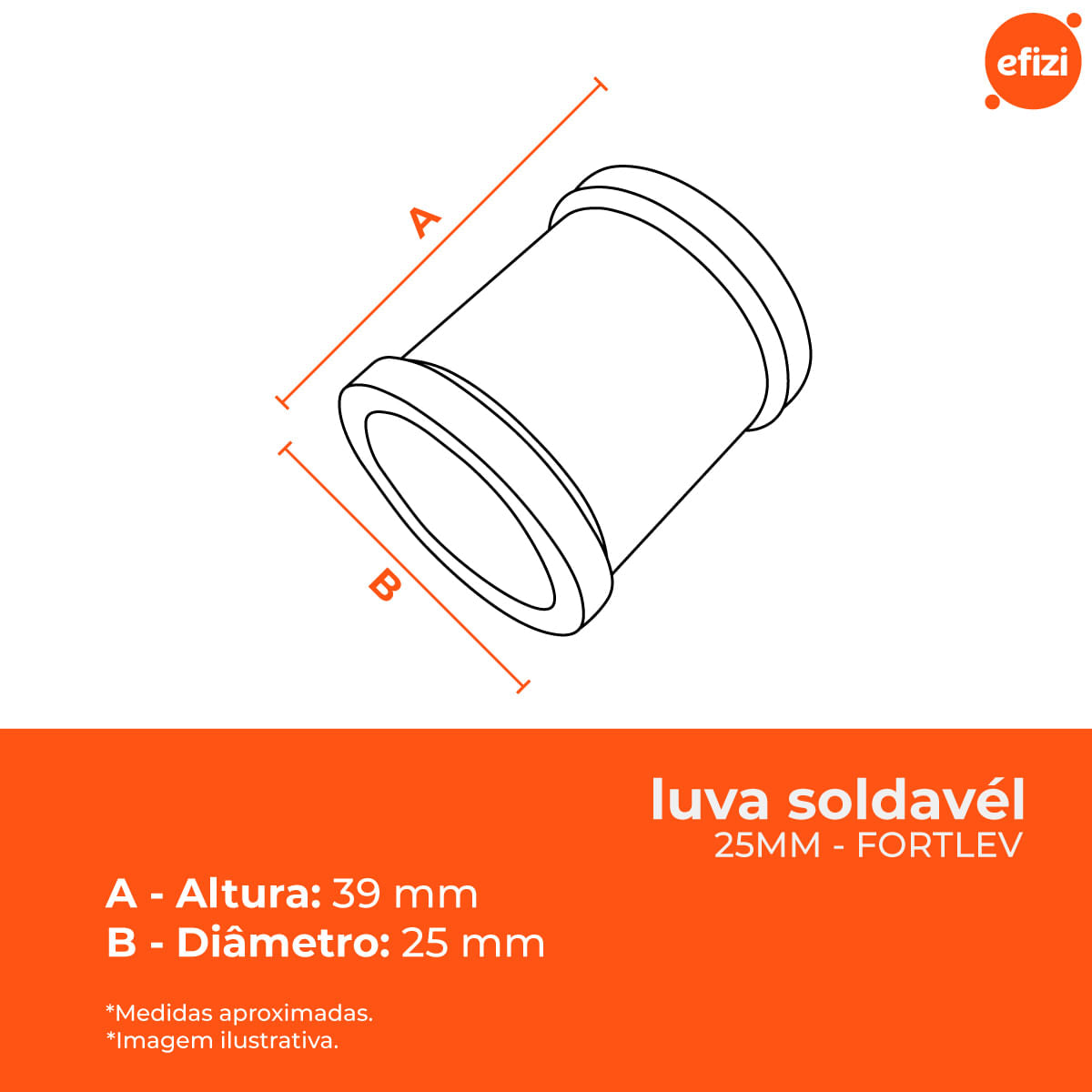 Kit Luva Soldável 25mm Fortlev 50 Unidades
