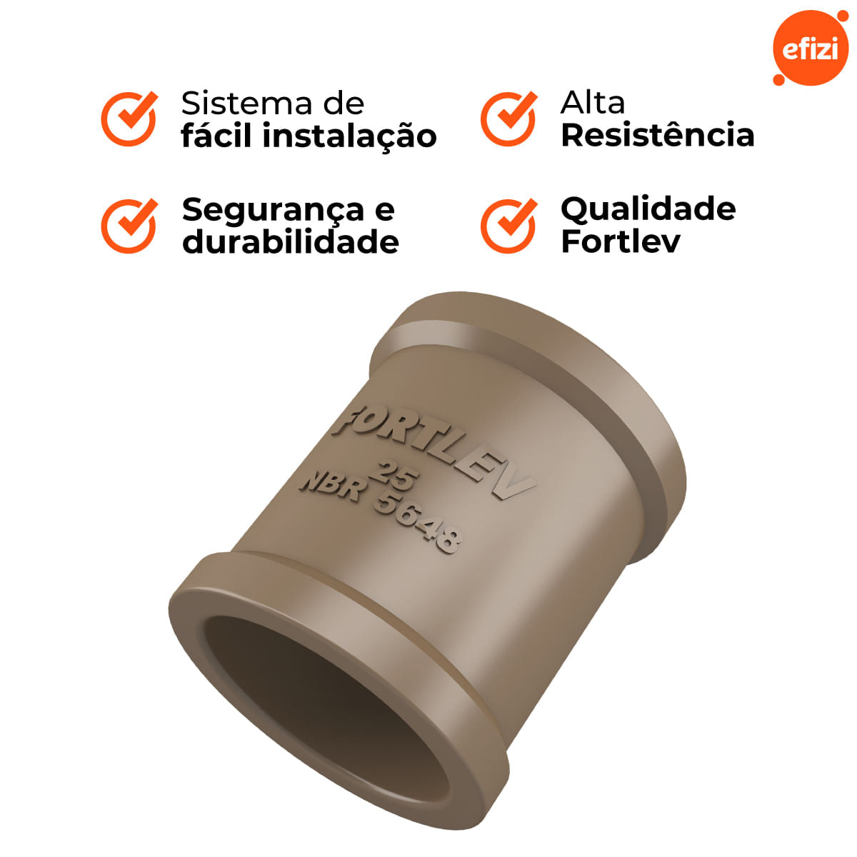 Kit Luva Soldável 25mm Fortlev 50 Unidades