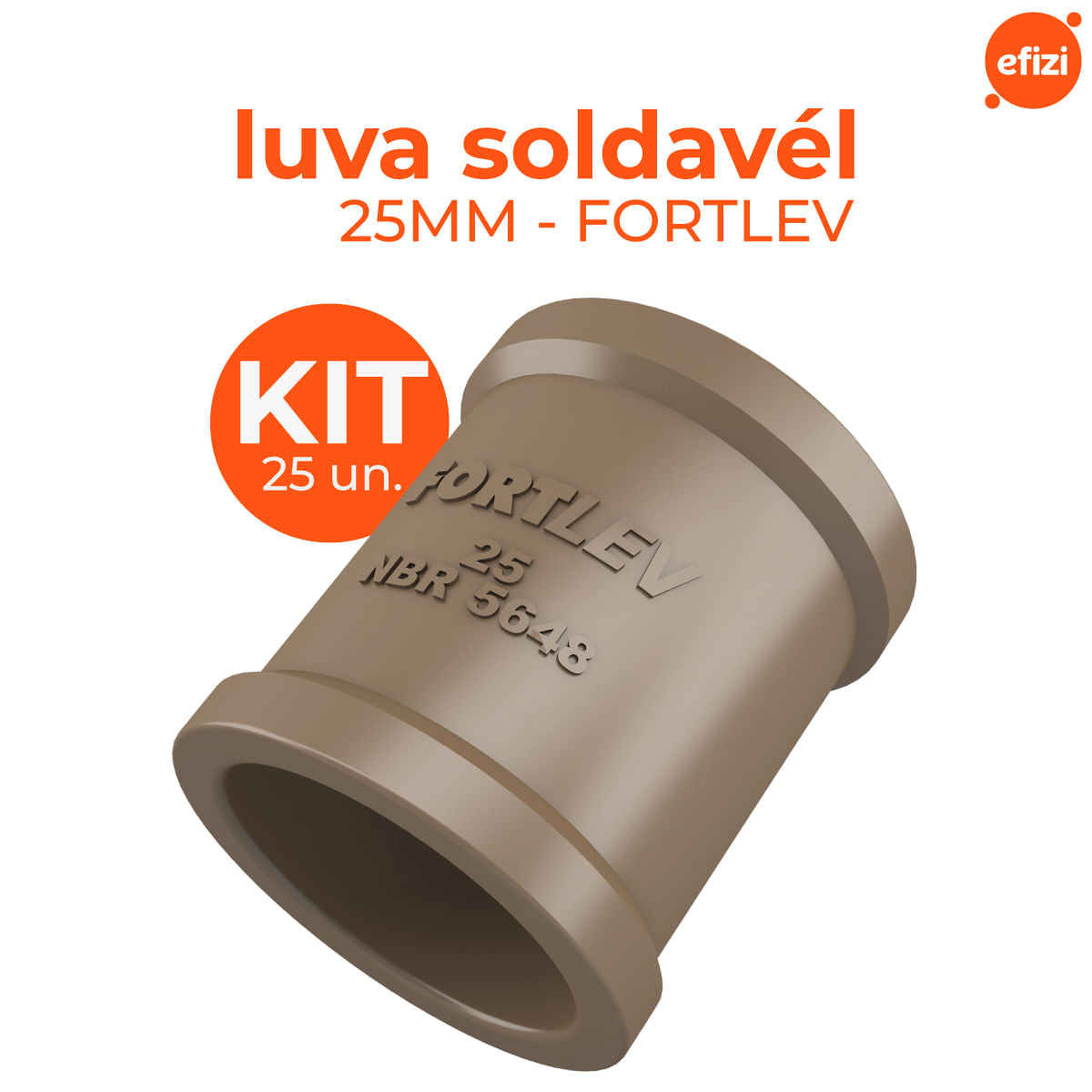 Kit Luva Soldável 25mm Fortlev 25 Unidades