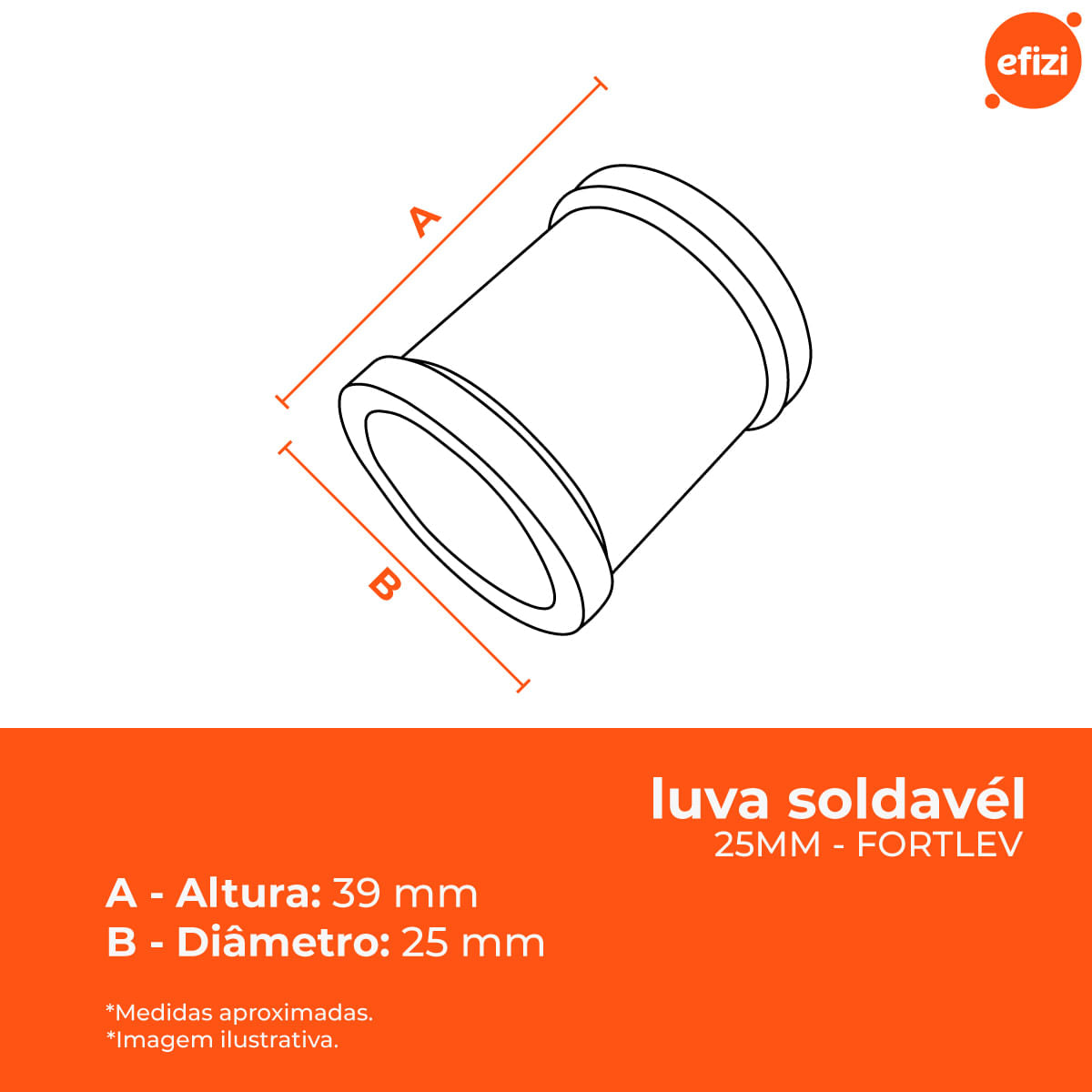 Kit Luva Soldável 25mm Fortlev 25 Unidades