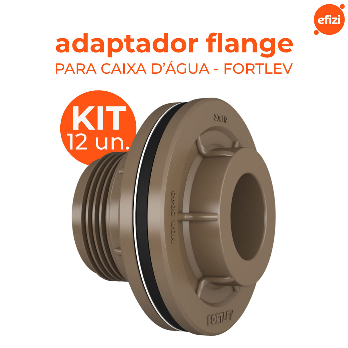 Kit Adaptador Flange 20x1/2 Fortlev 12 Unidades