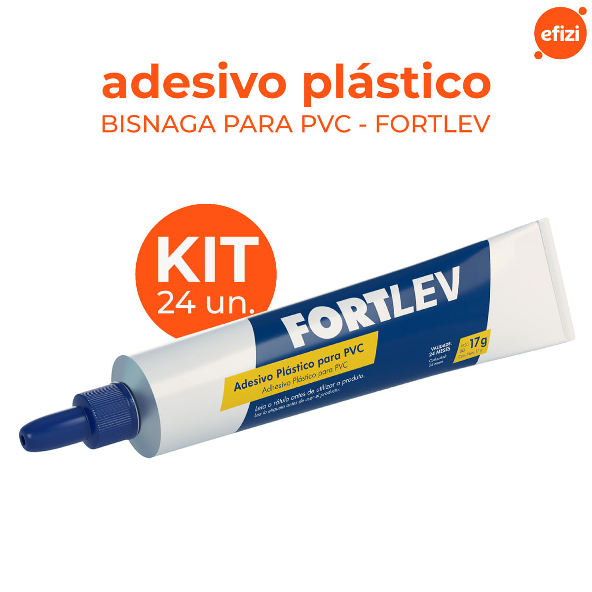 Kit Adesivo Plástico PVC Fortlev 24 Unidades