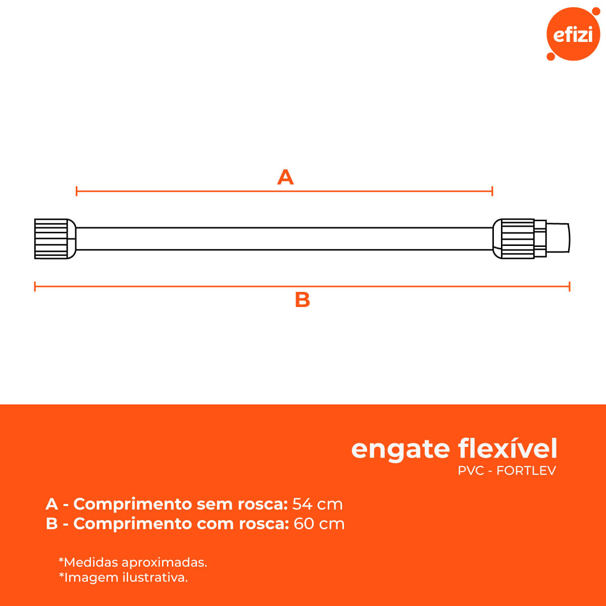 Kit Engate Flexível Pvc Fortlev 1/2 X 60cm 20 Unidades
