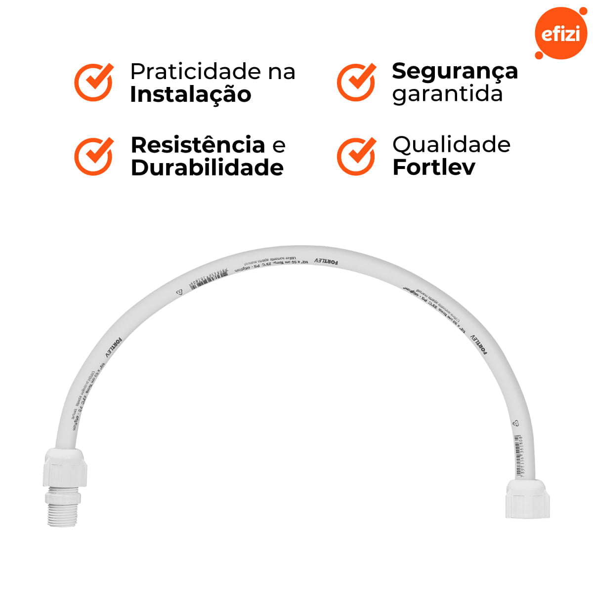 Kit Engate Flexível Pvc Fortlev 1/2 X 60cm 20 Unidades