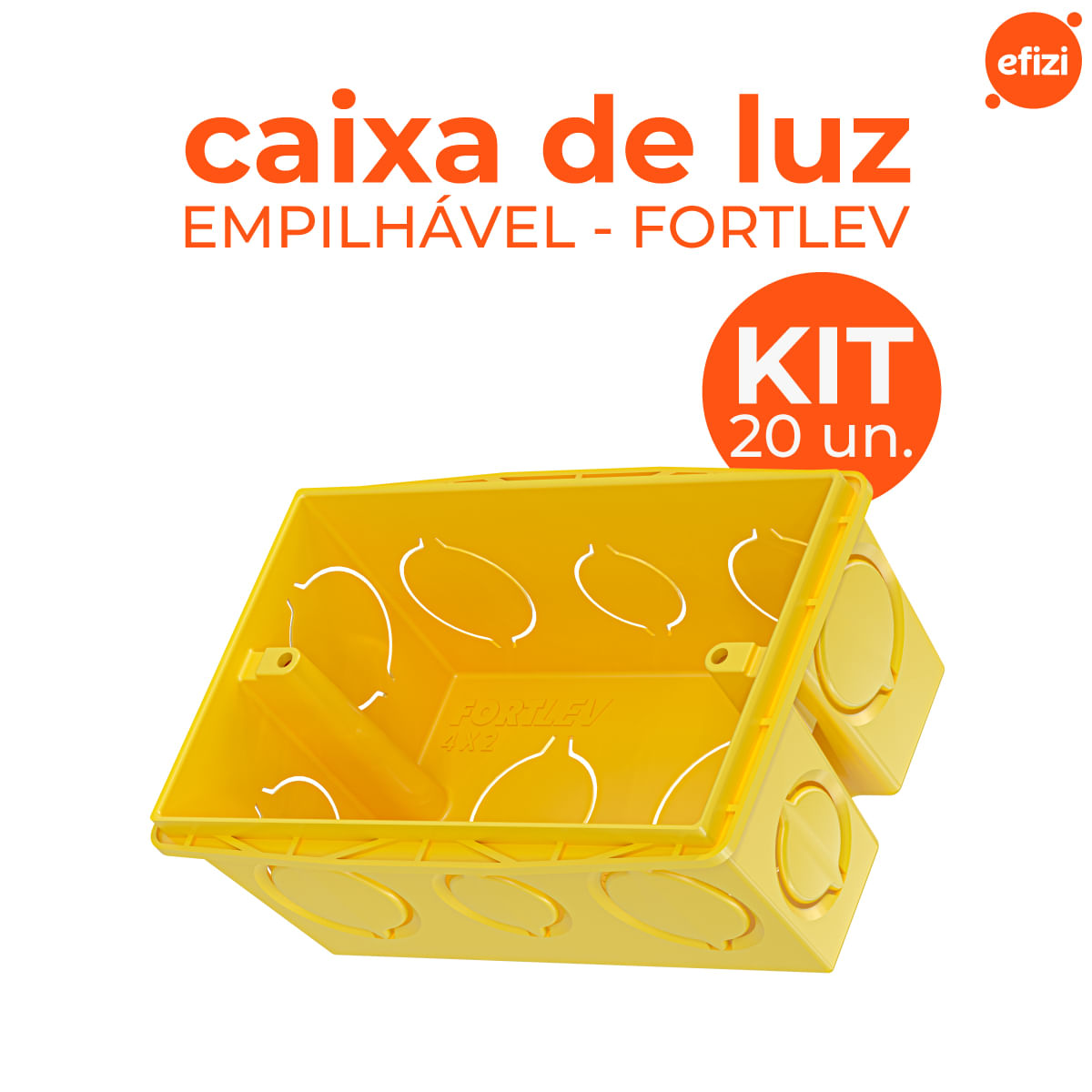 Kit Caixa De Luz Fortlev Empilhável 20 Unidades