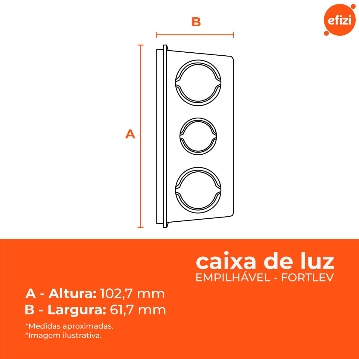 Kit Caixa De Luz Fortlev Empilhável 100 Unidades