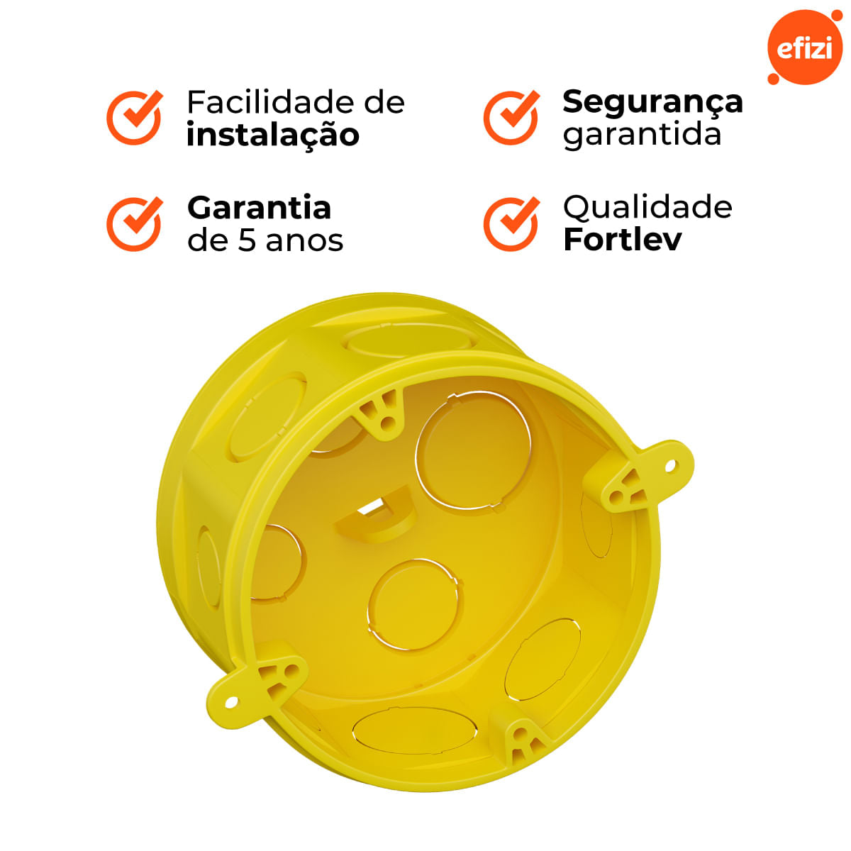 Kit Caixa De Luz Octogonal Fortlev 6 Unidades