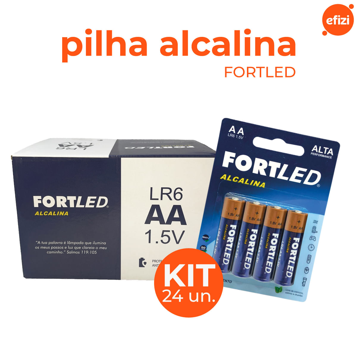Pilha Alcalina AA 24 unidades Fortled