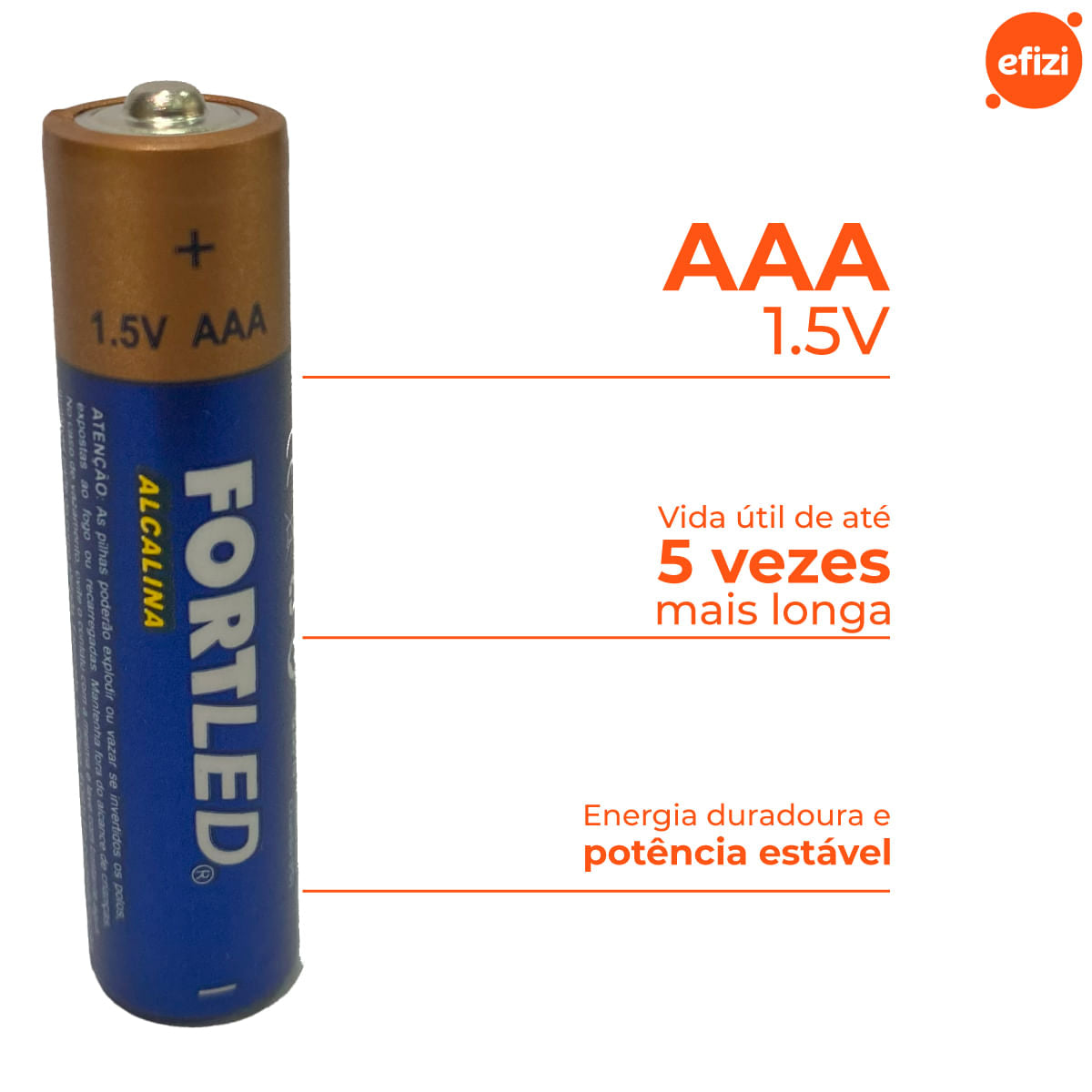 Pilha Alcalina AAA 48 unidades Fortled