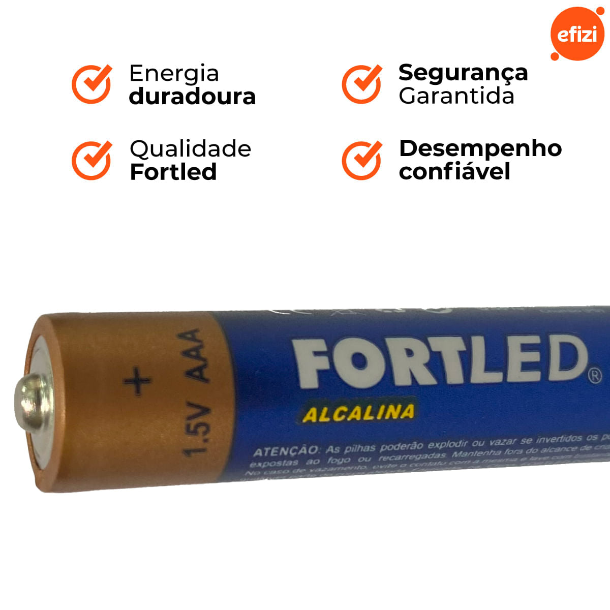 Pilha Alcalina AAA 48 unidades Fortled