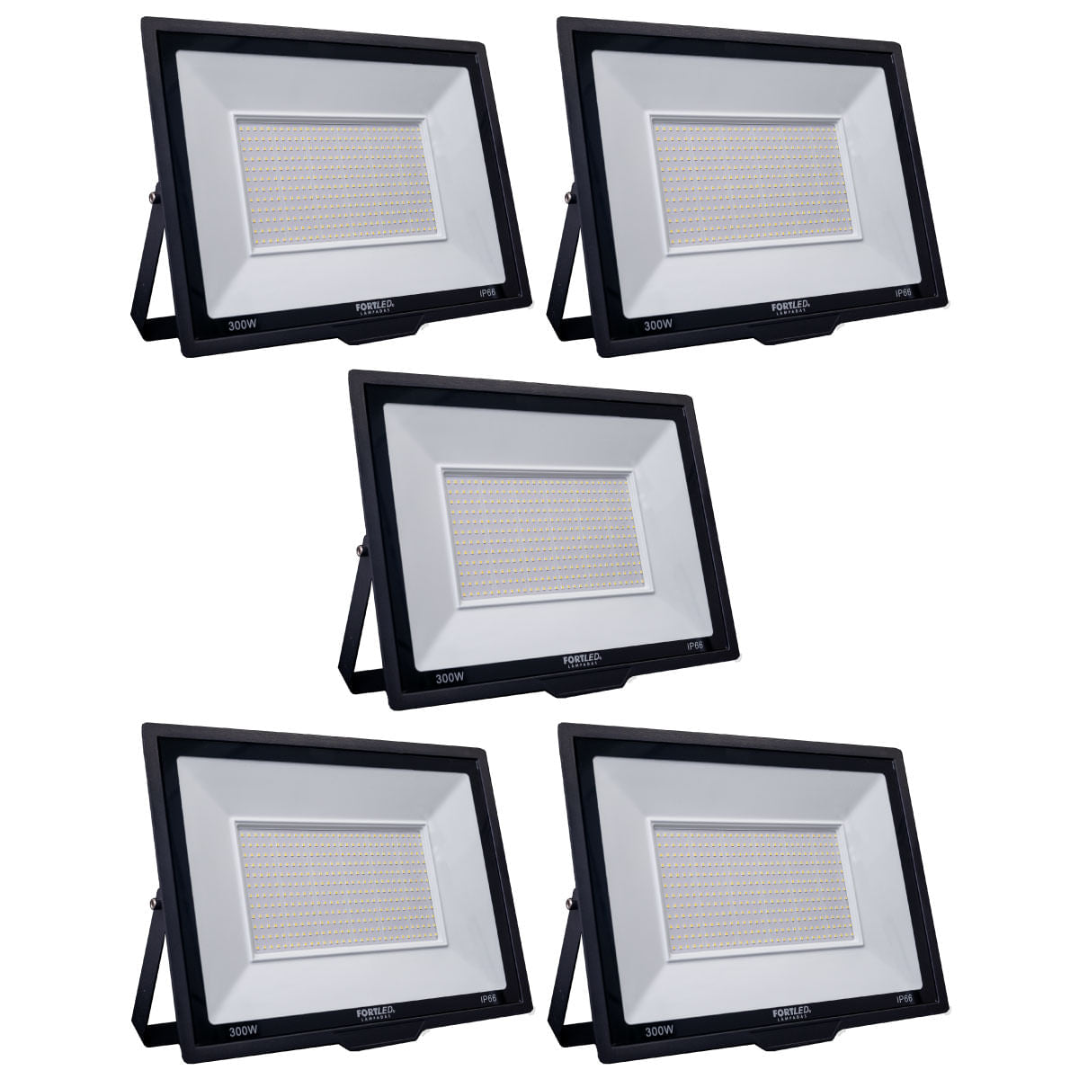 Kit 5 Refletores de Led 300W Fortled