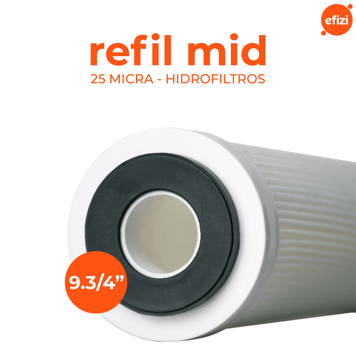 Refil Filtro Mid 9.3/4" 1800L/h 25 Micra Hidrofiltros