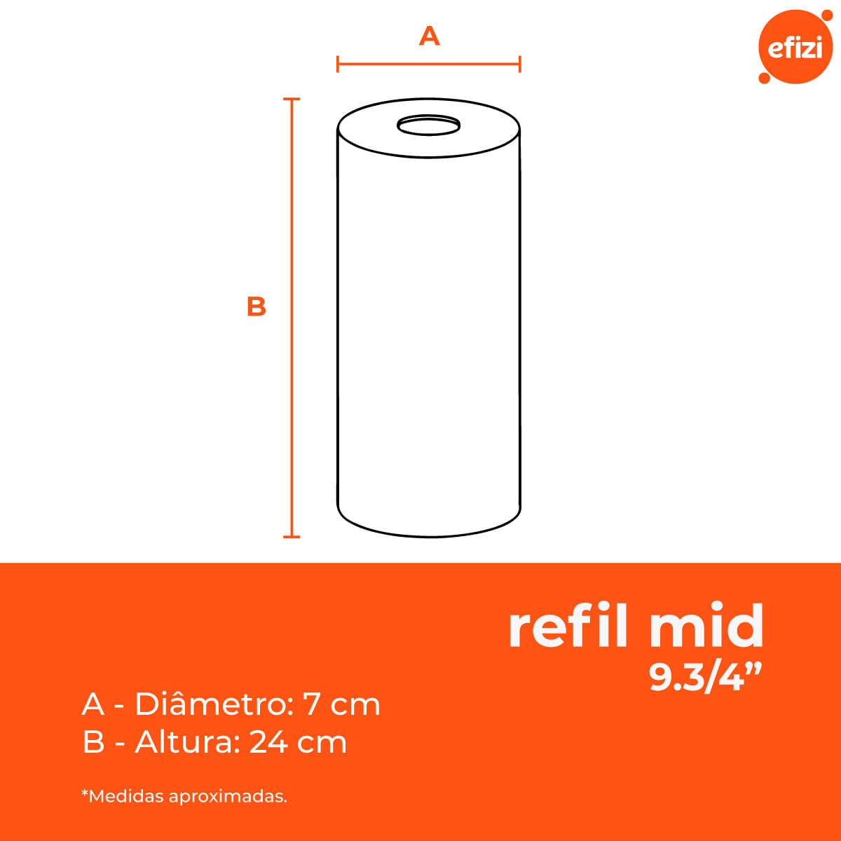 Refil Filtro Mid 9.3/4" 1800L/h 25 Micra Hidrofiltros