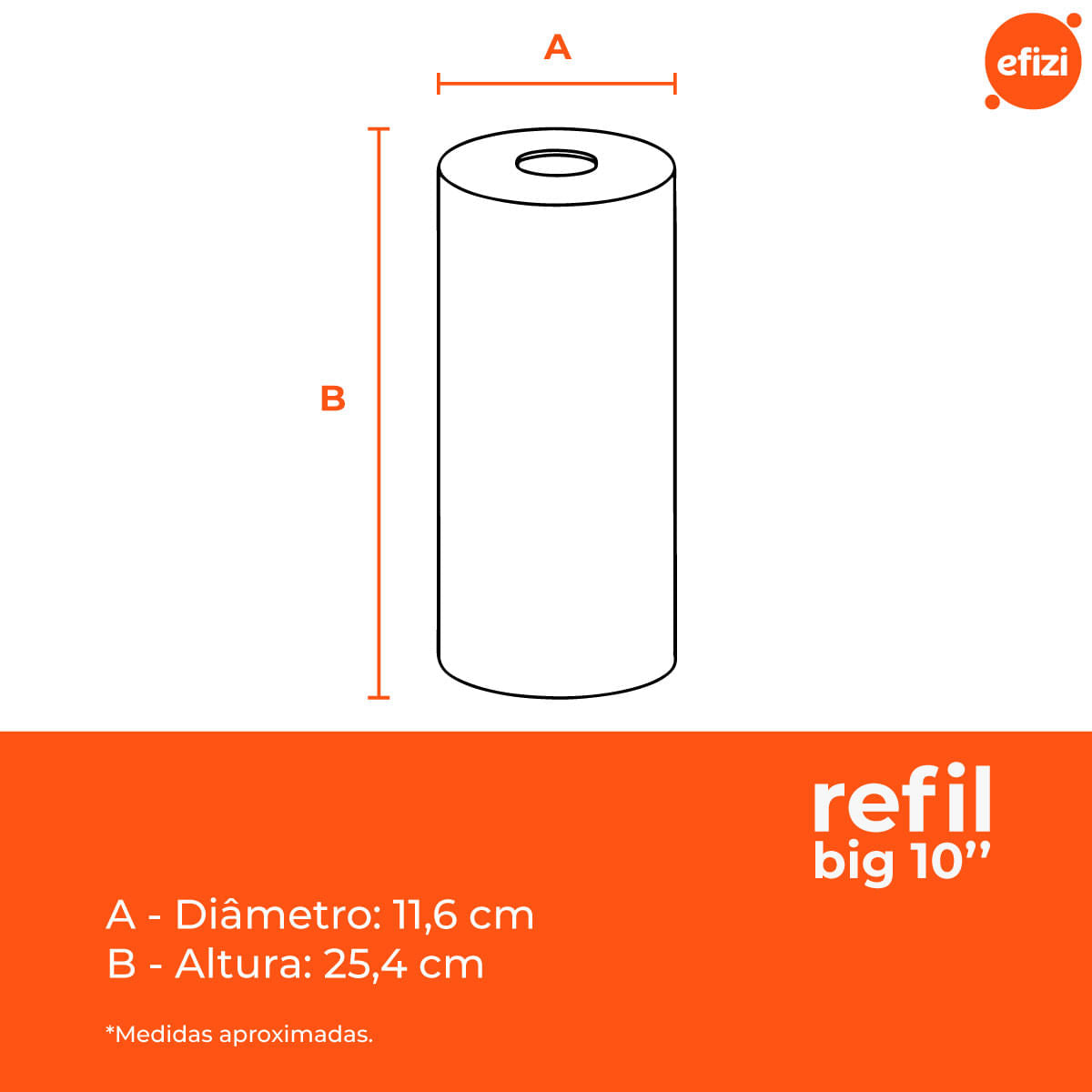 Refil Filtro Big 10" 50 Micra Lavável Hidrofiltros