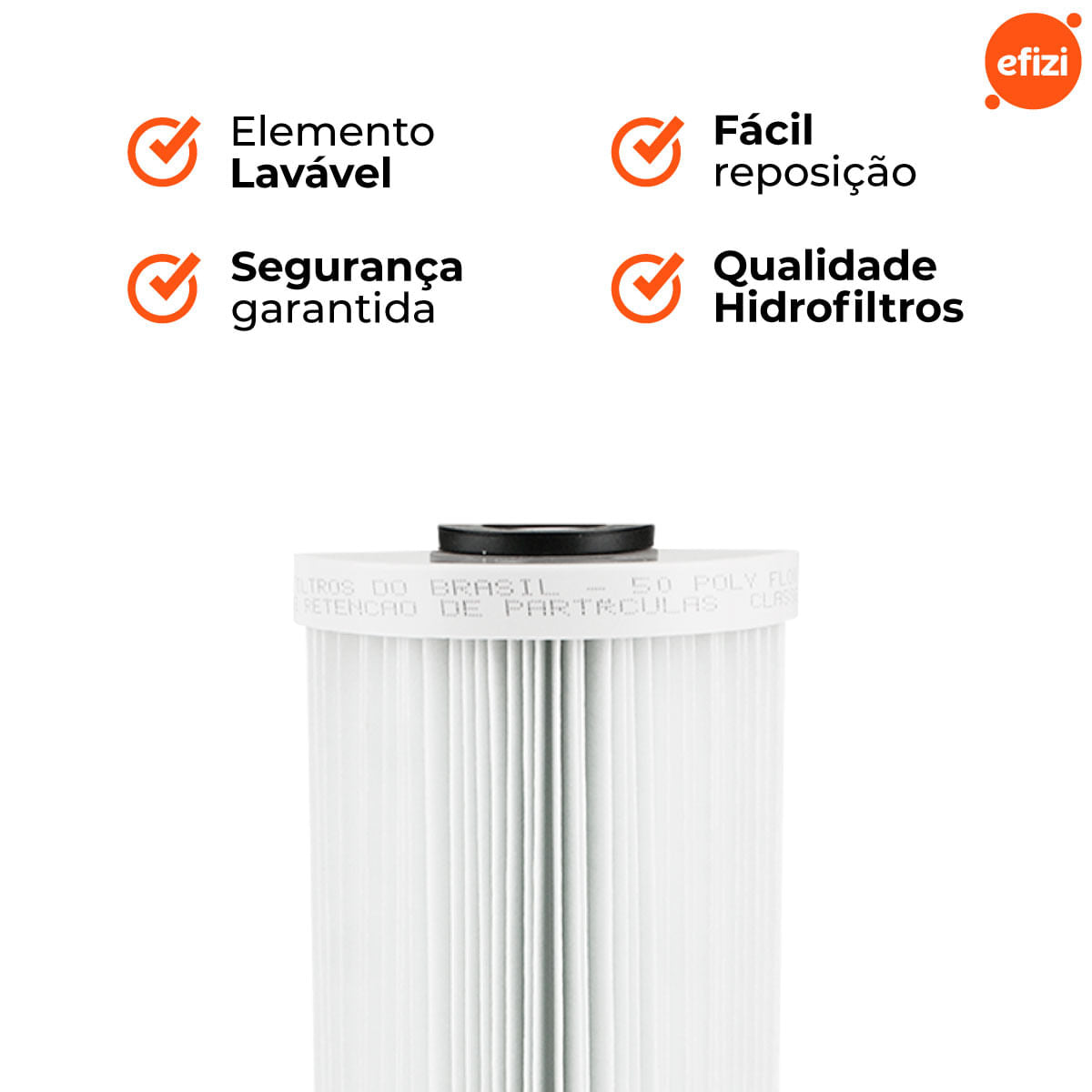 Refil Filtro Big 10" 50 Micra Lavável Hidrofiltros