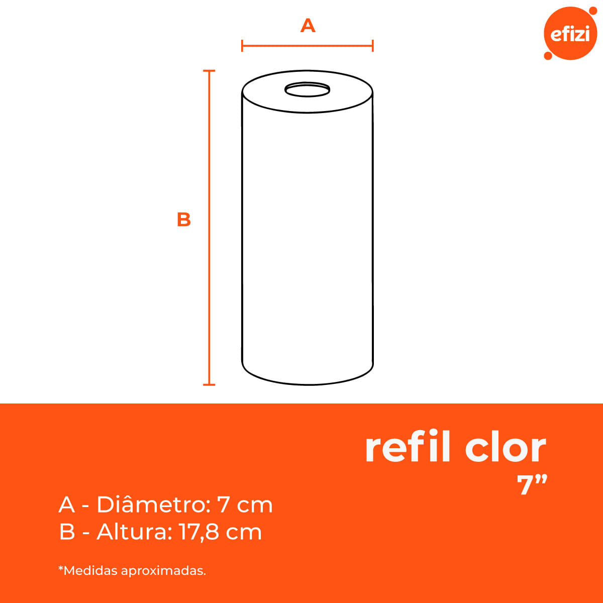 Refil Filtro Clor 7" 5 Micra Carvão Ativado Hidrofiltros
