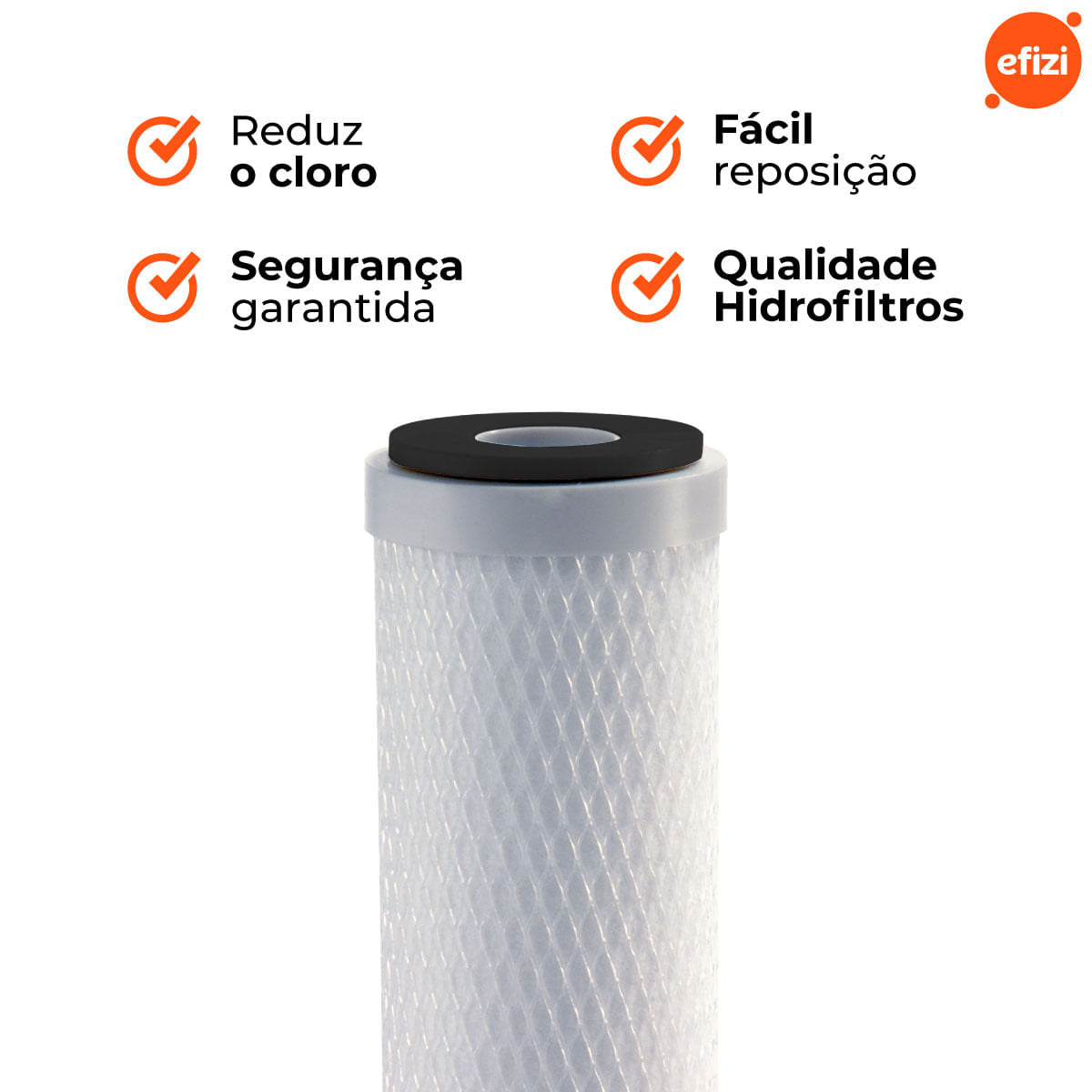 Refil Filtro Clor 7" 5 Micra Carvão Ativado Hidrofiltros