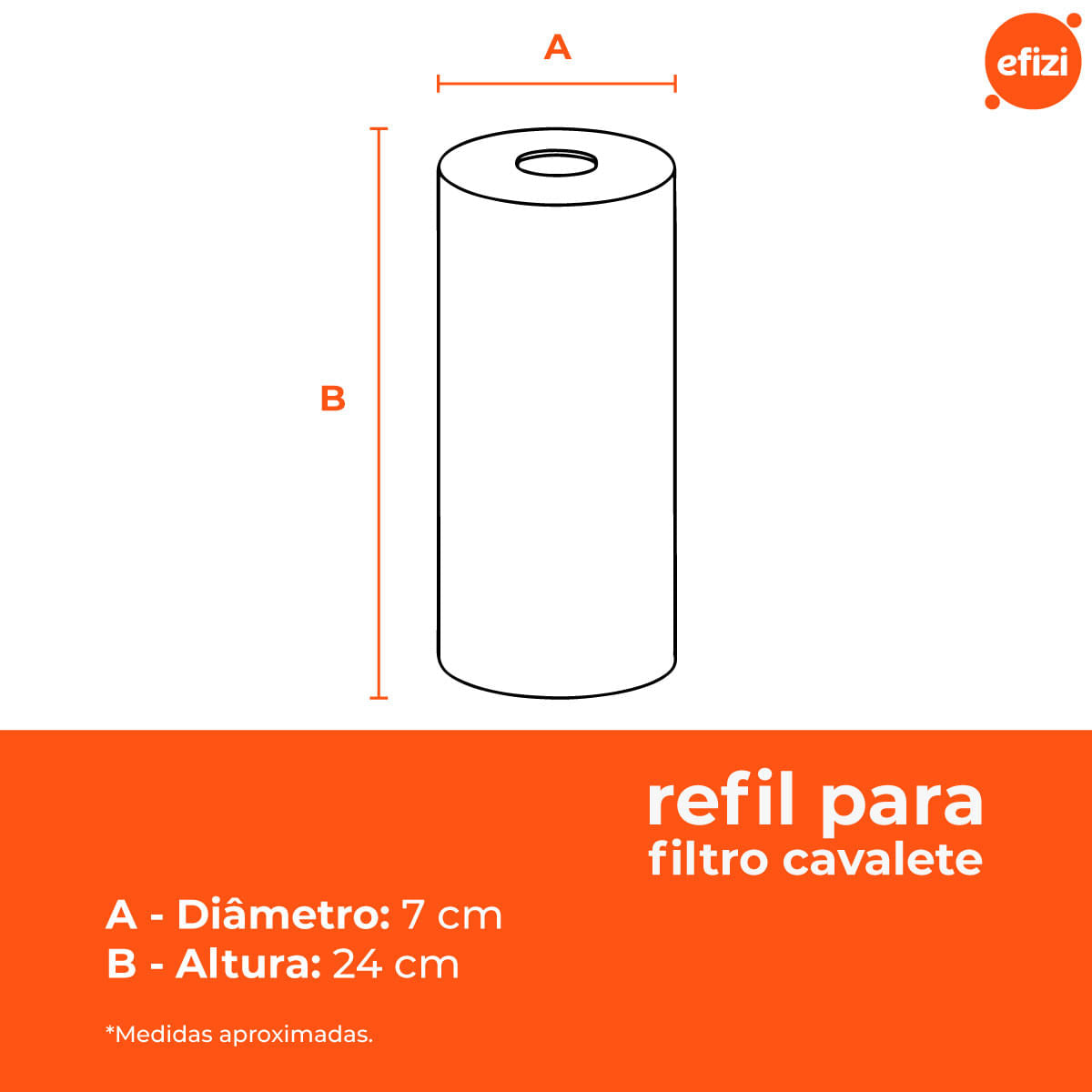 Refil Filtro Cavalete 9.1/4" 25 Micra Lavável Hidrofiltros