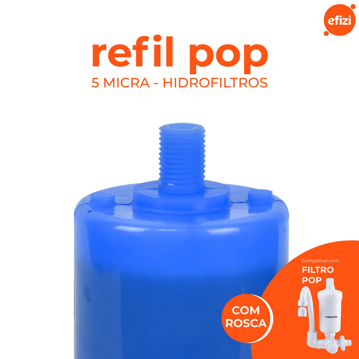 Refil Filtro Pop Rosca 15 Micra Hidrofiltros